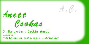 anett csokas business card